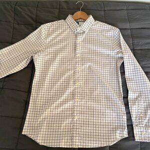 Old Navy Men's Pro Signature Dress Shirt Slim Fit Size M (17.5" 35") Windowpane